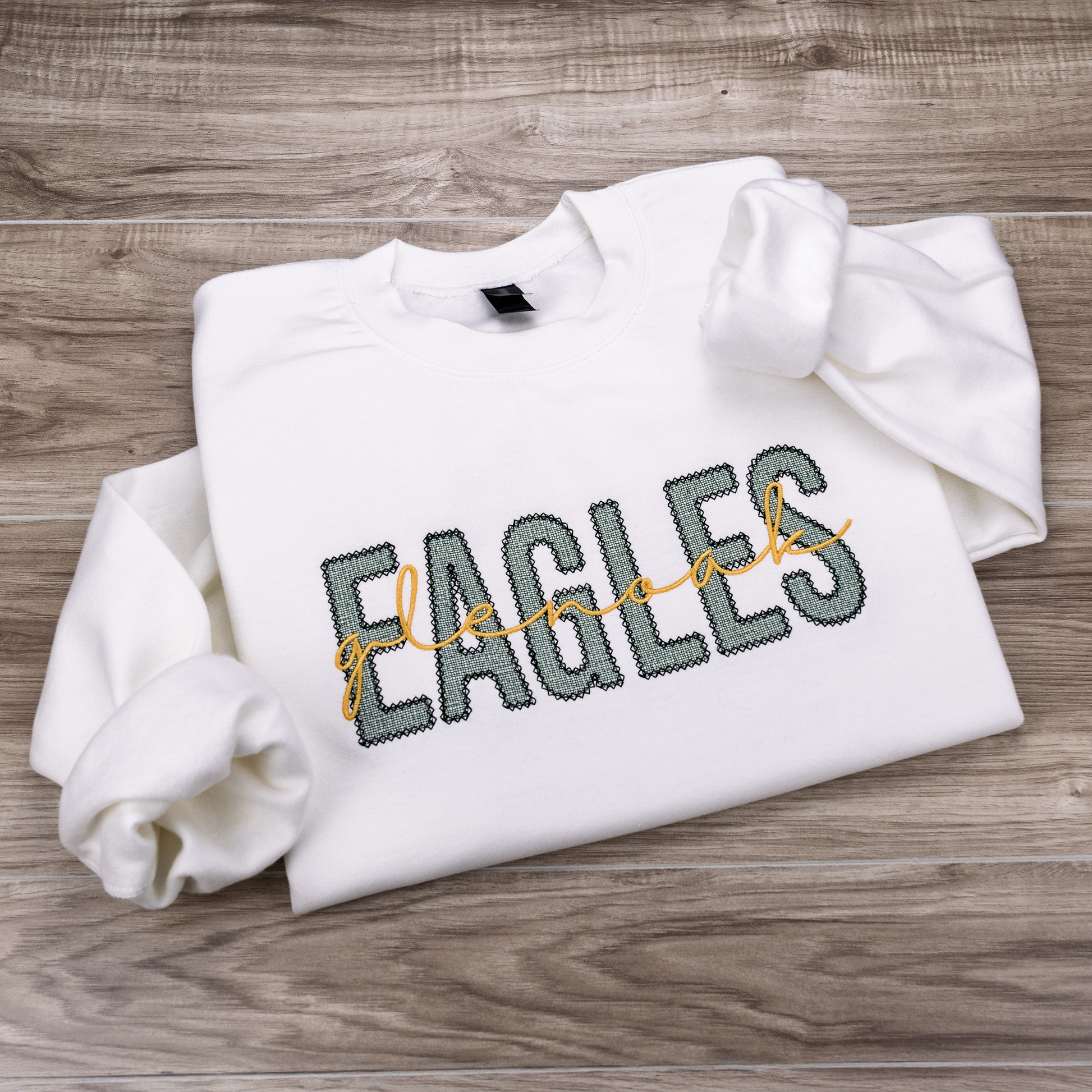 Embroidered School Mascot Crewneck Sweatshirt