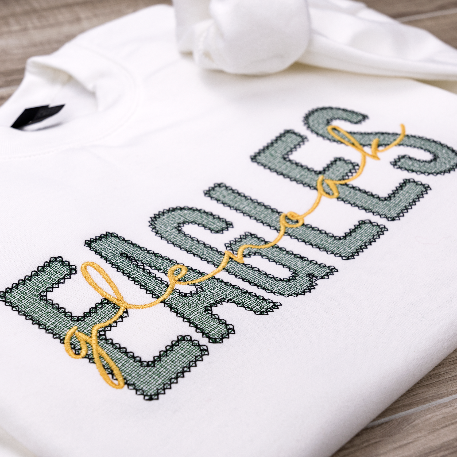 Embroidered School Mascot Crewneck Sweatshirt