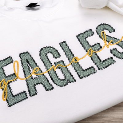 Embroidered School Mascot Crewneck Sweatshirt